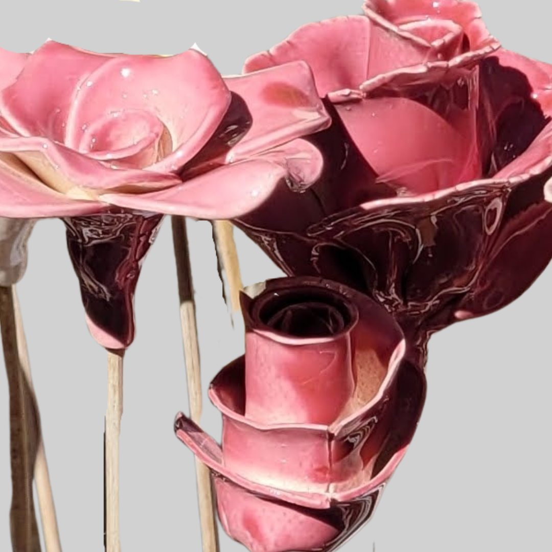 Rose en céramique